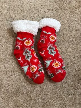 Over Sized Cozy Red Holiday Socks